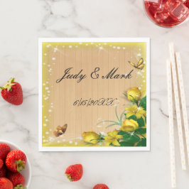 Rustikales Hochzeitspapier aus Holz Serviette