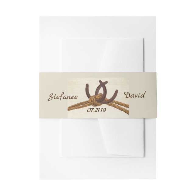 Rustikales Hochzeitspazierenband Einladungsbanderole (Vorderseite Beispiel)