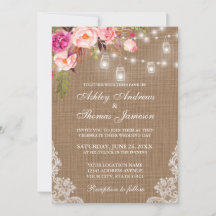 Rustikales Hochzeitspazierenlicht Jars Lace Pink F
