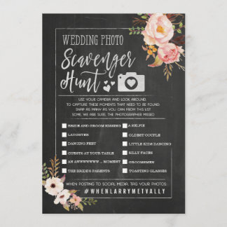 Rustikales Hochzeitspazierspiel Foto Scavenger Hun Einladung