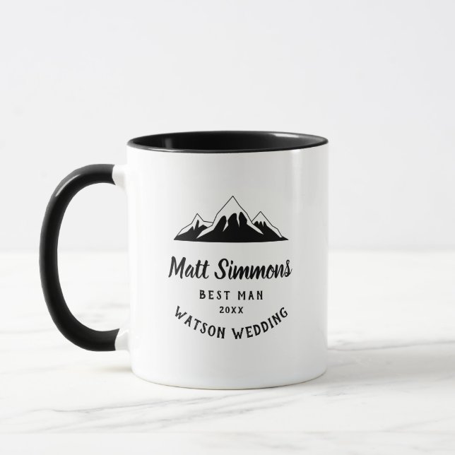 Rustikales Hochzeitspenden Trauzeuge Moderne Coole Tasse (Links)