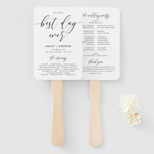 Rustikales Hochzeitsprogramm für den besten Tag je Fächer