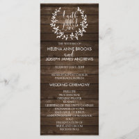 Rustikales Hochzeitsprogramm für Holz