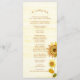 Rustikales Hochzeitsprogramm für Sonnenblumen im H Programm (Rückseite)