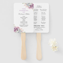 Rustikales Hochzeitsprogramm für Wasserfarben Fächer