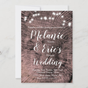 Rustikales Hochzeitsprotokoll leuchtet elegantes S Einladung