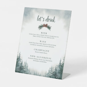Rustikales Hochzeitsstich Alkohol Drink Bar Pedest Sockelschild