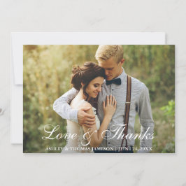 Rustikales Hochzeitsstil Liebe und Dank Dankeskarte