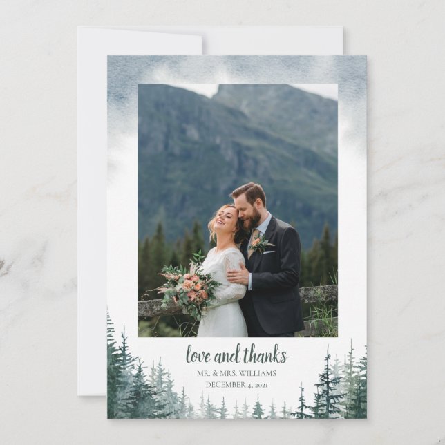 Rustikales Hochzeitstil Foto Beilage Dankeschön Ka Einladung (Vorderseite)