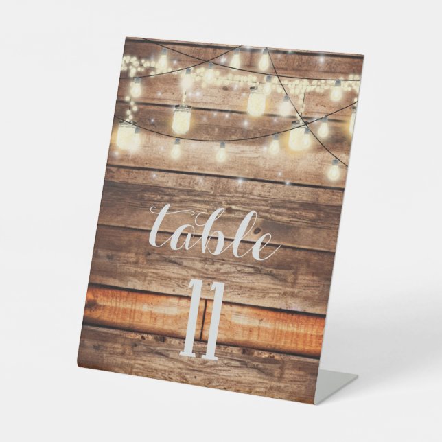 Rustikales Hochzeitstil Sockelschild (Vorderseite)