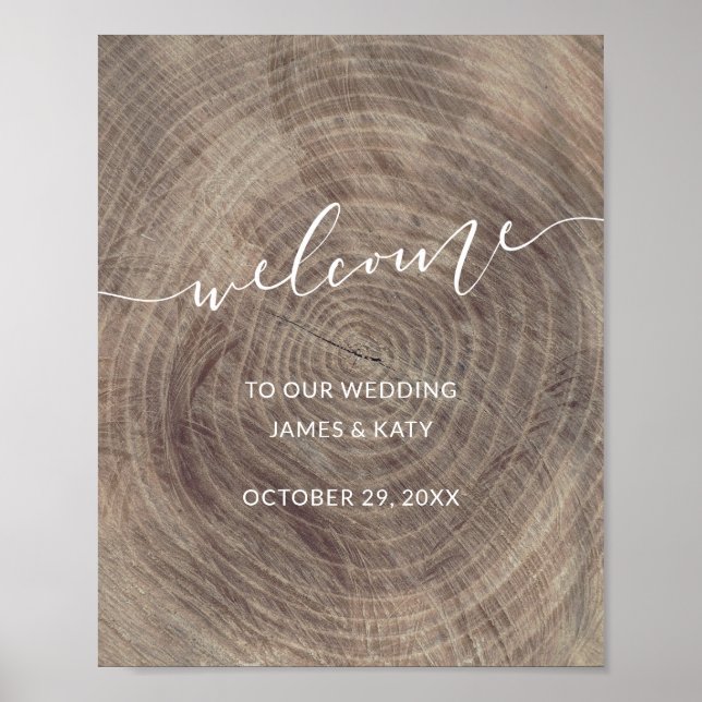 Rustikales Hochzeitszeichen | Hochzeitplakat Poster (Vorne)