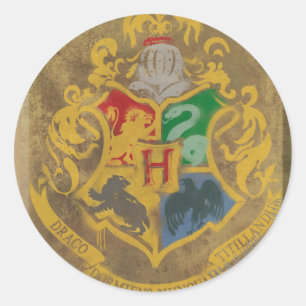 Rustikales Hogwarts Wappen Harry Potter Runder Aufkleber