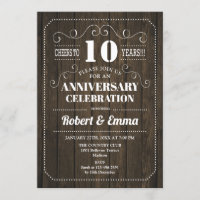 Rustikales Holz 10. Hochzeitstag Party