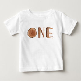 Rustikales Holz 1. Geburtstag 1 Baby T-shirt