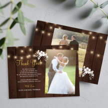 Rustikales Holz 2 Fotos Winterhochzeit danke