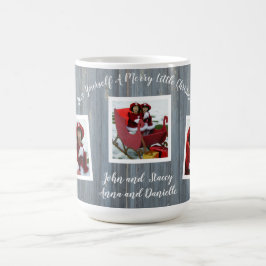 Rustikales Holz - 3 Foto Weihnachtszeit Tasse