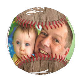 Rustikales Holz 3 FotoCollage Bester Onkel je Baseball