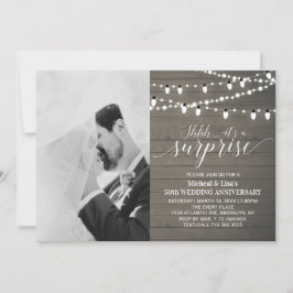 Rustikales Holz 50. Foto Hochzeitstag Einladung