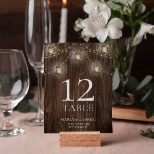 Rustikales Holz 50. Hochzeitstag Tischnummer