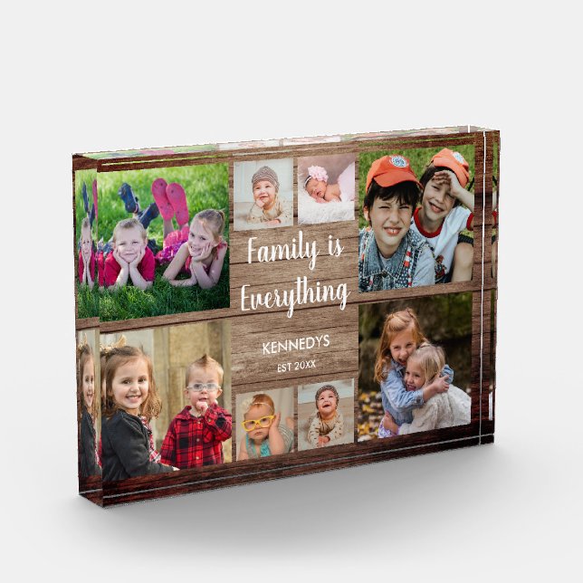 Rustikales Holz 8 Foto Collage Familienangebot (Links)