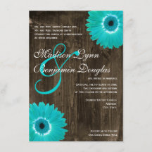 Rustikales Holz Aquamarin Gerber Daisy Hochzeitsei