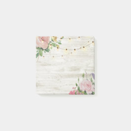 Rustikales Holz-Aquarelllicht Post-it Klebezettel