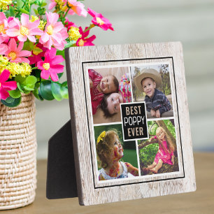 Rustikales Holz Bester Mohn je Opa 4 Foto Fotoplatte