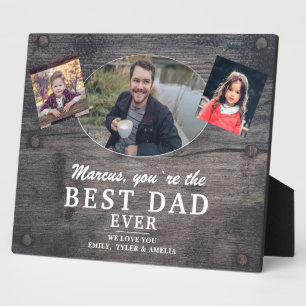 Rustikales Holz Bester Vater 2 Kinder Foto Vaterta Fotoplatte