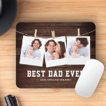 Rustikales Holz Bester Vater je 3 FotoCollage Mousepad<br><div class="desc">Laden Sie Ihre Lieblings-Fotos hoch und fügen Sie Ihre Namen hinzu,  um Ihr eigenes personalisiertes Vatertagsgeschenk zu machen.</div>