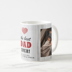 Rustikales Holz Bester Vater je Rotes Herz 2 Foto Kaffeetasse