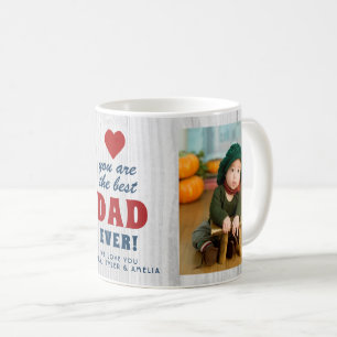 Rustikales Holz Bester Vater je Rotes Herz Schwarz Kaffeetasse