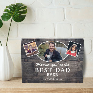 Rustikales Holz Bester Vater je Vatertag Fotoblock