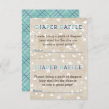 Rustikales Holz Blue Kariert Diaper Beilage Karte