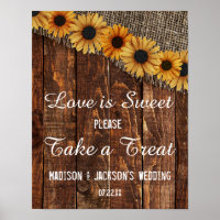 Rustikales Holz & Burlap Sonnenblumen Liebe ist Sw