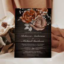 Rustikales Holz Burnt Orange Rose Terracotta Weddi