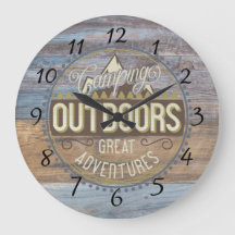 Rustikales Holz Camping Wohngestaltung Wall Clock