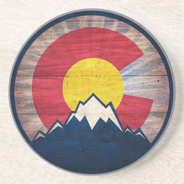 Rustikales Holz Colorado Berge Untersetzer (Vorne)