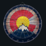Rustikales Holz Colorado Fahnengebirge Dart Board Dartscheibe<br><div class="desc">Rustikales Holz Colorado Fahnengebirge Dart Board</div>