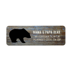 Rustikales Holz   Country Black Bear Silhouette
