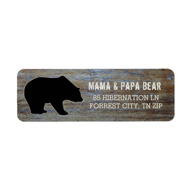 Rustikales Holz | Country Black Bear Silhouette (Vorne)