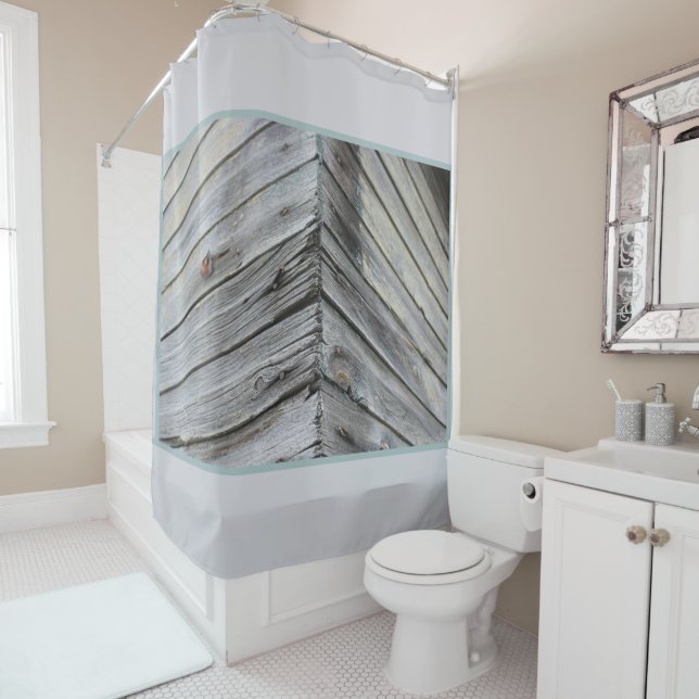 Rustikales Holz Duschvorhang (Beispiel)