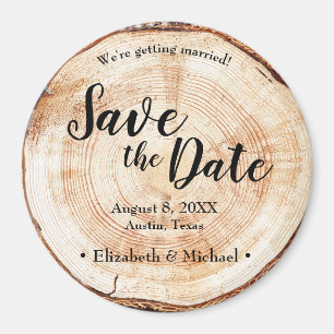 Rustikales Holz Einzigartige Hochzeit Sichern Sie Magnet