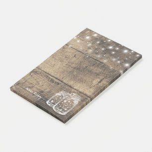 Rustikales Holz Elegante Mason Jar Vintager String Post-it Klebezettel