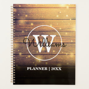 Rustikales Holz Elegantes Schriftmonogramm 2023 Planer