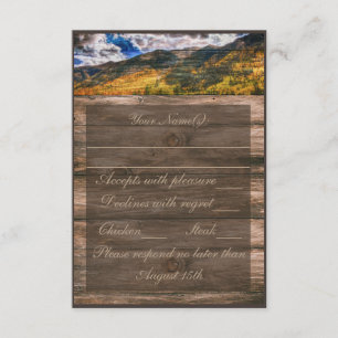 Rustikales Holz fällt Bäume Hochzeit RSVP-Karten RSVP Karte