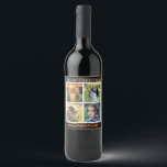 Rustikales Holz Frohe Weihnachtsfamilie Foto Colla Weinetikett<br><div class="desc">Rustikales Holz Frohe Weihnachtsfamilien Foto Collage Wein Label Sie können Ihre eigenen Fotos hinzufügen,  fügen Sie Ihren eigenen Text und Familiennamen. Sehr persönliches und einzigartiges Weinlabel.</div>