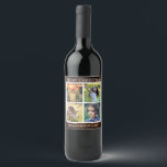 Rustikales Holz Frohe Weihnachtsfamilie Foto Colla Weinetikett<br><div class="desc">Rustikales Holz Frohe Weihnachtsfamilien Foto Collage Wein Label Sie können Ihre eigenen Fotos hinzufügen,  fügen Sie Ihren eigenen Text und Familiennamen. Sehr persönliches und einzigartiges Weinlabel.</div>
