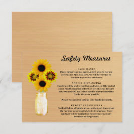 Rustikales Holz Gelbe Blumenmason Jar Sicherheitsm Begleitkarte