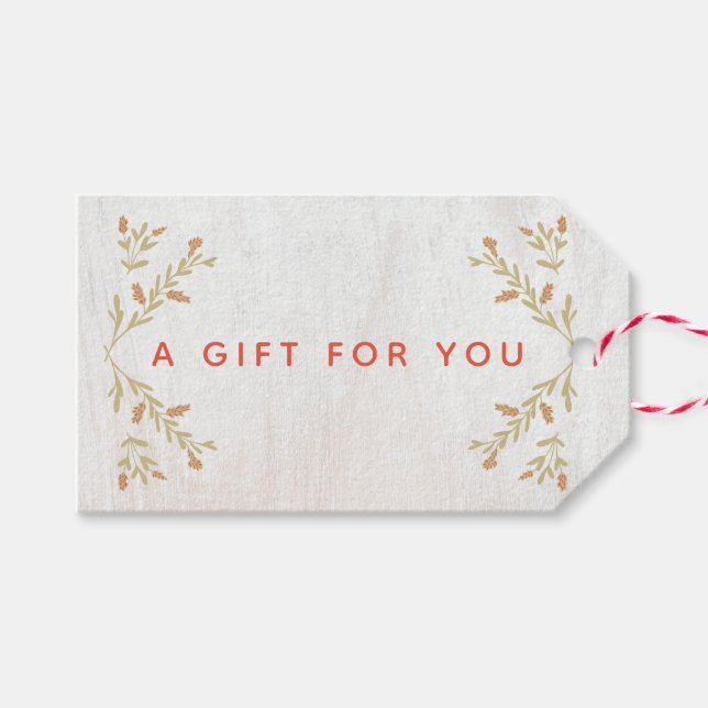 Rustikales Holz Geschenkanhänger (Vorderseite (Horizontal))