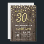 Rustikales Holz Gold 30. Geburtstag Diamant Einladung<br><div class="desc">30. Geburtstag Einladung mit rustikalem Holz und Gold Glitzer Diamond Hintergrund. Land Vintag Retro. Gold Confetti. Erwachsener zum Geburtstag. Männer oder Frauen zum Geburtstag. Für weitere Anpassungen klicken Sie bitte auf die Schaltfläche "Anpassen" und verwenden Sie unser Designwerkzeug,  um diese Vorlage zu ändern.</div>